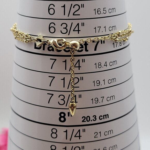 Vintage Kendra Scott Orange Stone Bracelet Gold Tone Multi Chain 7" Adjustable - Picture 5 of 6